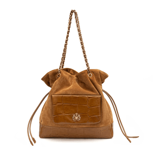 BOLSA MAXI TOTE DHALIA CAMURÇA CAIMAN MEL OURO